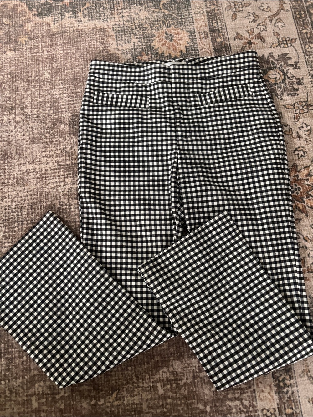 Women's Black and White Gingham Pants